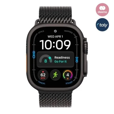 Apple Watch Ultra 4 GPS + Cellular 49mm, Black Titanium Case with Black Titanium Milanese Loop - M
